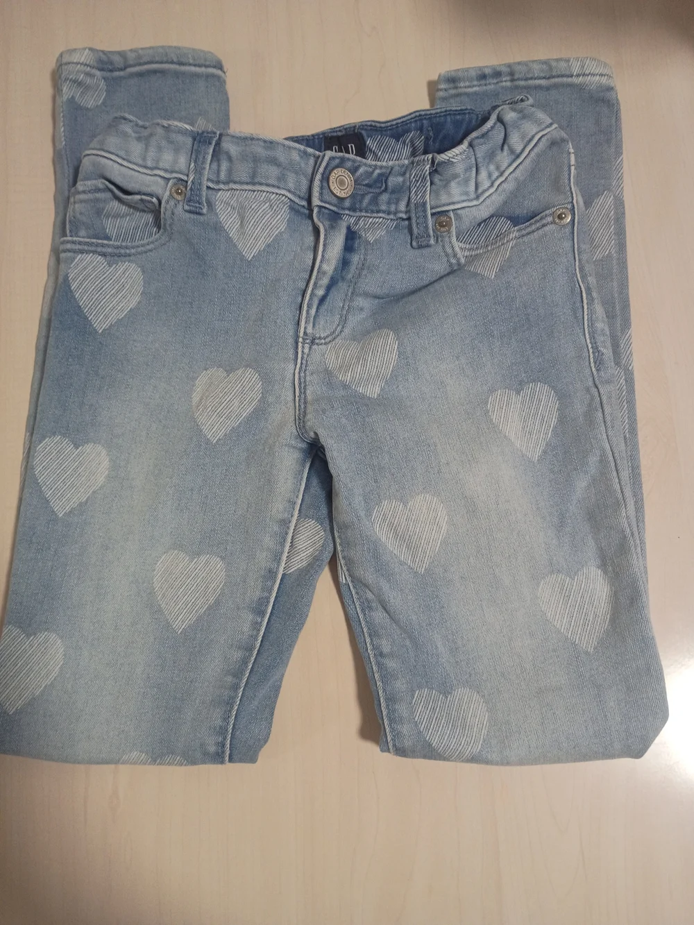 GAP Light Blue Heart Print Kids Jeans